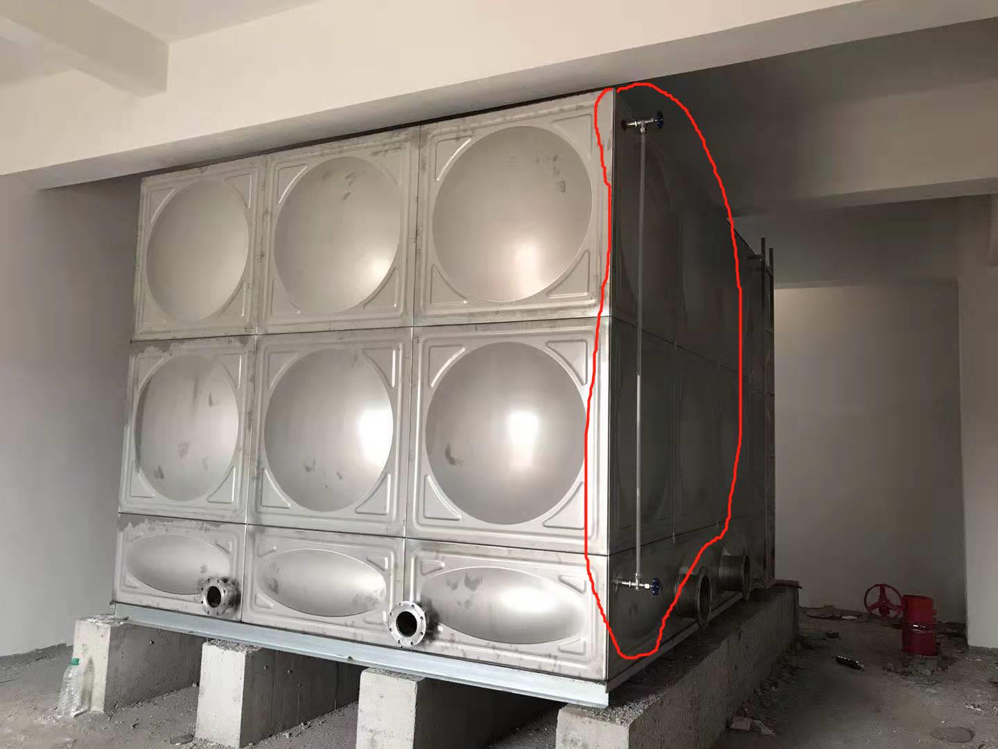 組合式方形水箱水位計安裝方法（側面玻璃管水位計）